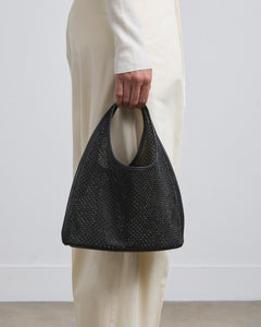 Small Mesh Sacchetto, Black Crystal Handbags dear-frances 